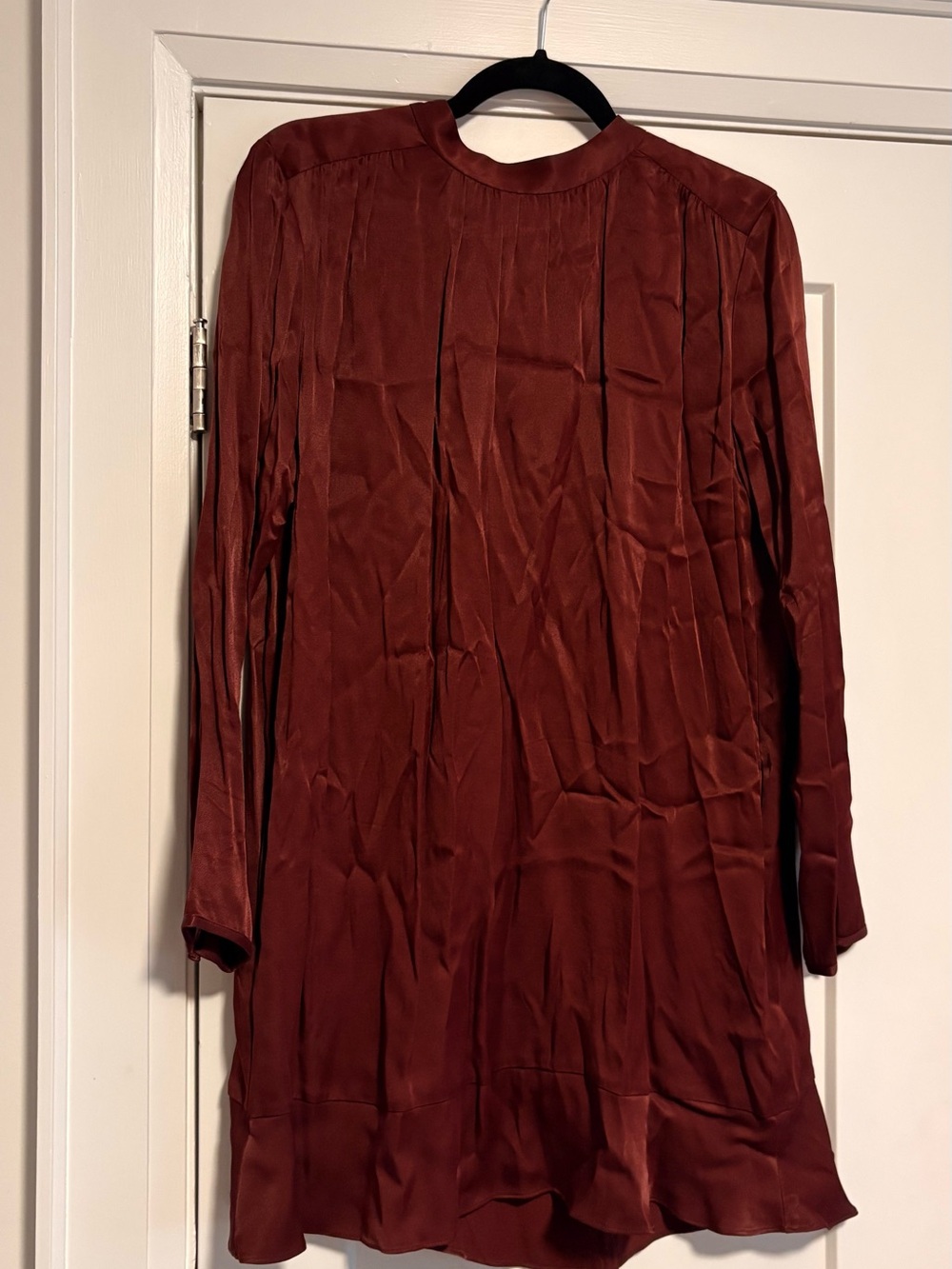 Little Moon Rust Red Long-Sleeve Mini Dress - S